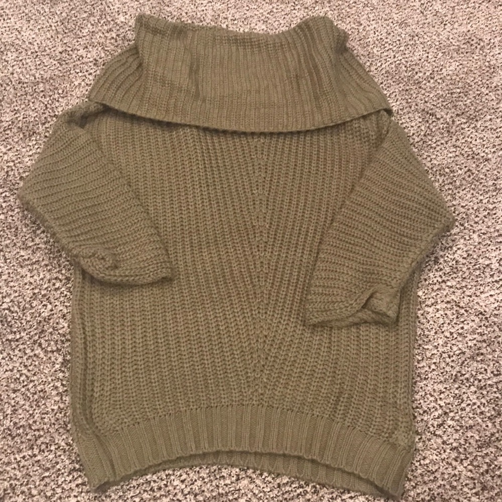 Umgee foldover cowl sweater hunter green S